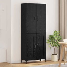 Bufet Stejar Negru 69,5 x 34 x 180 cm Lemn compozit GartenMobel Dekor