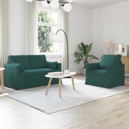 Set de canapea 2 pcs Verde închis 139 x 78 x 80 cm tesatura GartenMobel Dekor