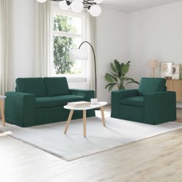 Set de canapea 2 pcs Verde închis 162 x 80 x 82 cm tesatura GartenMobel Dekor