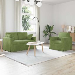 Set de canapea 2 pcs Verde deschis 138 x 78 x 80 cm Catifea GartenMobel Dekor