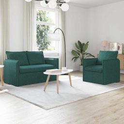 Set de canapea 2 pcs Verde închis 136 x 82 x 85 cm Tesatura GartenMobel Dekor