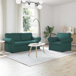 Set de canapea 2 pcs Verde închis 175 x 82 x 80 cm tesatura GartenMobel Dekor