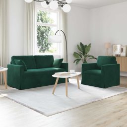 Set de canapea 2 pcs Verde închis 158 x 78 x 80 cm Catifea GartenMobel Dekor