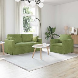 Set de canapea 2 pcs Verde deschis 158 x 78 x 80 cm Catifea GartenMobel Dekor