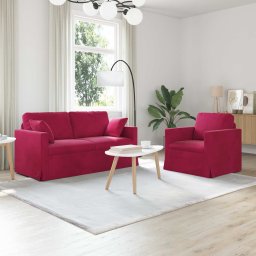 Set de canapea 2 pcs Rosu Vin 158 x 78 x 80 cm Catifea GartenMobel Dekor