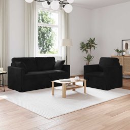 Set de canapea 2 pcs Negru 158 x 78 x 80 cm Catifea GartenMobel Dekor