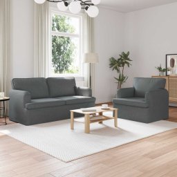 Set de canapea 2 pcs Gri închis 162 x 80 x 85 cm tesatura GartenMobel Dekor