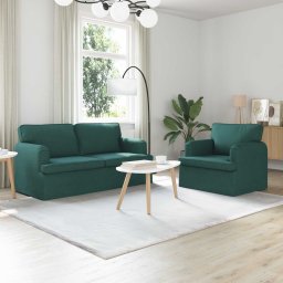Set de canapea 2 pcs Verde închis 162 x 80 x 85 cm tesatura GartenMobel Dekor