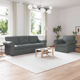 Set de canapea 2 pcs Gri închis 215 x 82 x 80 cm tesatura GartenMobel Dekor