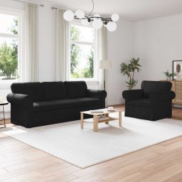 Set de canapea 2 pcs Negru 215 x 82 x 80 cm tesatura GartenMobel Dekor