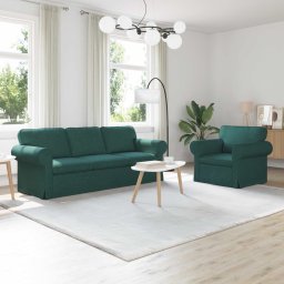 Set de canapea 2 pcs Verde închis 215 x 82 x 80 cm tesatura GartenMobel Dekor