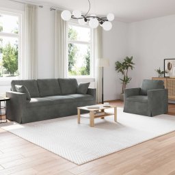 Set de canapea 2 pcs Gri închis 198 x 78 x 80 cm Catifea GartenMobel Dekor