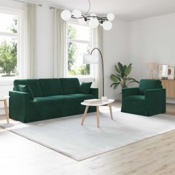 Set de canapea 2 pcs Verde închis 198 x 78 x 80 cm Catifea GartenMobel Dekor