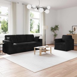 Set de canapea 2 pcs Negru 198 x 78 x 80 cm Catifea GartenMobel Dekor