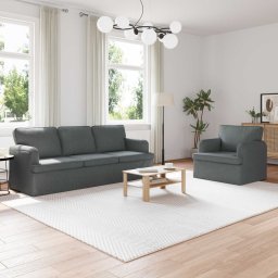 Set de canapea 2 pcs Gri închis 201 x 80 x 85 cm tesatura GartenMobel Dekor
