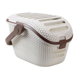 Transportor Curver pentru pisica si caine mic, bej, 38x51x33 cm