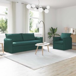 Set de canapea 2 pcs Verde închis 196 x 82 x 85 cm Tesatura GartenMobel Dekor