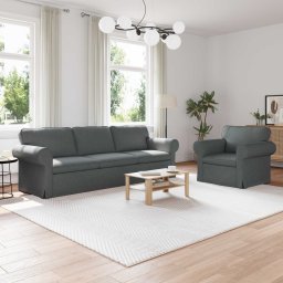 Set de canapea 2 pcs Gri închis 245 x 82 x 80 cm tesatura GartenMobel Dekor