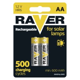 Baterii AA Raver Solar HR6 reîncarcabile 600 mAh, set 2 bucati