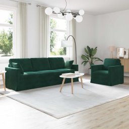 Set de canapea 2 pcs Verde închis 228 x 78 x 80 cm Catifea GartenMobel Dekor