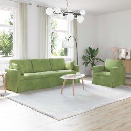 Set de canapea 2 pcs Verde deschis 228 x 78 x 80 cm Catifea GartenMobel Dekor