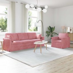Set de canapea 2 pcs Roz 228 x 78 x 80 cm Catifea GartenMobel Dekor
