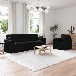 Set de canapea 2 pcs Negru 228 x 78 x 80 cm Catifea GartenMobel Dekor