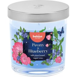 Lumanare parfumata Bolsius Floral Fusion Bujor si Afine, în pahar