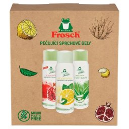 Set cadou Frosch cu 3 geluri de dus, arome naturale, 3 x 300 ml