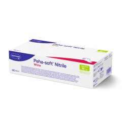 Manusi nitril albe Peha-soft, fara pudra, marimea M, cutie 100 buc