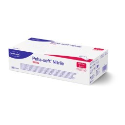 Manusi din nitril albe Peha-soft, marimea L, fara pudra, 100 bucati