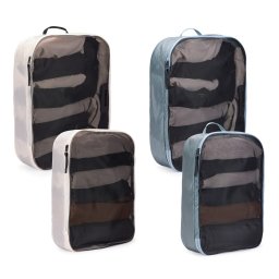Set saculeti de depozitare Thule Family Packing Cube, 4 piese, alb/albastru