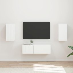 Set Dulap pentru Televizor Montat pe Perete Pe perete 4 pcs Alb GartenMobel Dekor