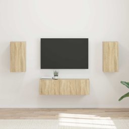 Set Dulap pentru Televizor Montat pe Perete 4 pcs Stejar Sonoma GartenMobel Dekor