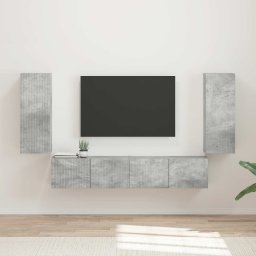 Set Dulap pentru Televizor Montat pe Perete 4 pcs Gri din beton GartenMobel Dekor