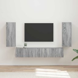 Set Dulap pentru Televizor Montat pe Perete 4 pcs Gri Sonoma GartenMobel Dekor