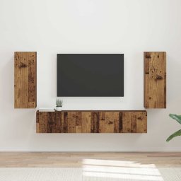 Set Dulap pentru Televizor Montat pe Perete 4 pcs Lemn vechi GartenMobel Dekor