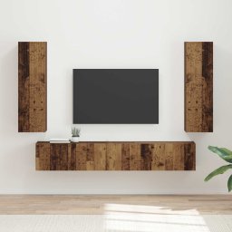 Set comoda TV Pe perete 3 pcs Lemn vechi Lemn compozit GartenMobel Dekor
