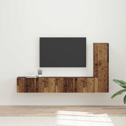Set comoda TV Pe perete 3 pcs Lemn vechi Lemn compozit GartenMobel Dekor