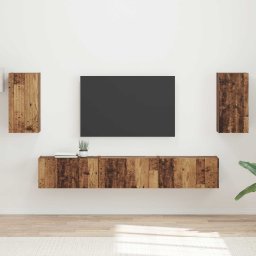 Set comoda TV Pe perete 5 pcs Lemn vechi Lemn compozit GartenMobel Dekor