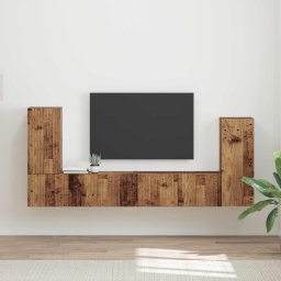 Set comoda TV 4 pcs Lemn Vechi Lemn compozit GartenMobel Dekor