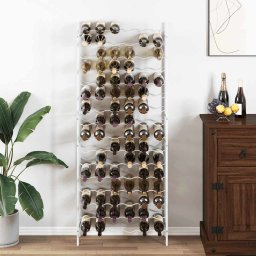 Suport sticle de vin pentru 96 sticle,alb, metal GartenMobel Dekor