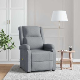Fotoliu de masaj, gri deschis, material textil GartenMobel Dekor