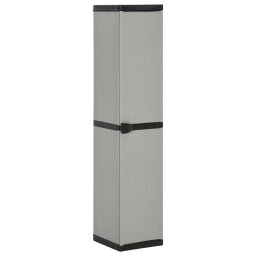 Dulap depozitare de gradina, 3 rafturi, gri/negru, 34x40x168 cm GartenMobel Dekor
