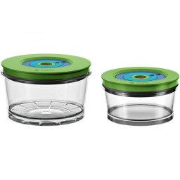 Set 2 caserole cu vacuum Bosch MMZV0SB2 pentru Bosch VitaMaxx, 0.75 l si 1.5 l (Transparent/Verde)
