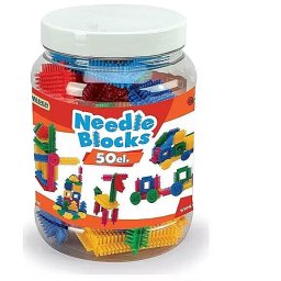Joc de constructie Wader Needle Blocks 50 bucati, 50 piese, plastic, pentru copii
