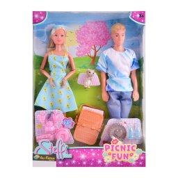 Set Papusi SIMBA Steffi Love Steffi and Kevin at the picnic, cu accesorii picnic, 2 papusi