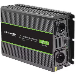 Invertor de tensiune QOLTEC Pure Sine Wave Inverter Monolith, 2000W, 12V DC la 230V AC