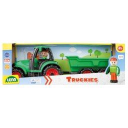 Tractor Lena 01625, Negru, Verde, Rosu, Plastic, Varsta 2+