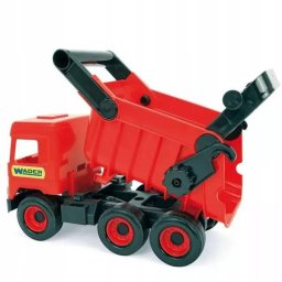 Wader Middle Truck autobasculanta, 38 cm, categorie varsta 3-7 ani, material plastic rezistent, Rosu